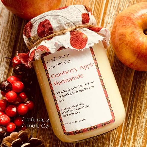 Cranberry Apple Marmalade Soy Candles - Mason Jar Candles