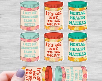 8 PCS of Mental Health Sticker Pack | Quote Sticker pack | Inspirational Quote Sticker | Positive Vibe Quote Sticker | Journal Sticker