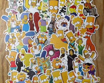 Simpsons Stickers 100 Pack Waterproof Vinyl Skate Kids Party Lolly School Decal 