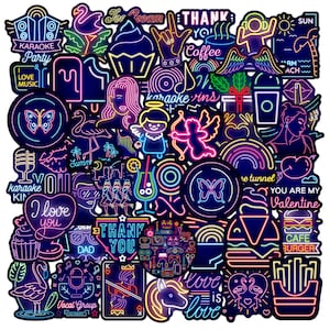 Neon Light Sticker Pack | Neon Light Decal | Neon Sign Sticker |  Cool Sticker |  Sticker Pack | Planner Sticker| Vinyl Sticker