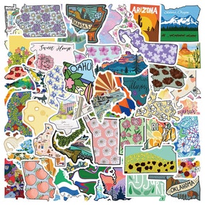 Staaten Sticker Pack | USA Staaten Aufkleber | State Map Stickers | Vinyl Aufkleber | Planner Stickers | Trendige Sticker
