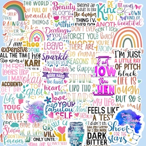 Bunte Inspirational Quote Sticker Pack | Inspirational Quote Sticker | Positive Vibe Quote Sticker | Journal Sticker