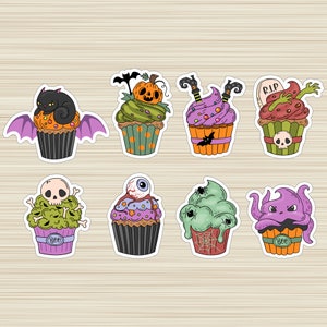 Happy Cupcake Sticker, Food Vinyl Sticker, Cute Cupcake Decal, Kawaii Food  Illustration, Planner Stickers, Laptop Decal Sticker, Cake Gift 