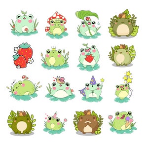 16 Stück Frosch Sticker Pack | Frosch mit Schneckenaufklebern | Niedliche Frosch Sticker | Frosch Spielaufkleber | Frosch Sticker | Sticker Pack