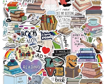 Book and Reading Stickers Pack | Bookish Stickers | Love Reading Stickers | Vinyl Stickers | Planner Stickers | Trendy Stickers