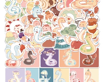 Cute Snake Stickers Pack | Snake stickers | Kawaii Snake Sticker |  Crystal Sticker | Laptop Decals | Waterproof sticker | planner sticker