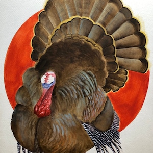 Art Print, Giclee, 5x7”, 8x10” or 11x14”,  ‘Wild Turkey and the Rising Sun’ by Samantha Modert