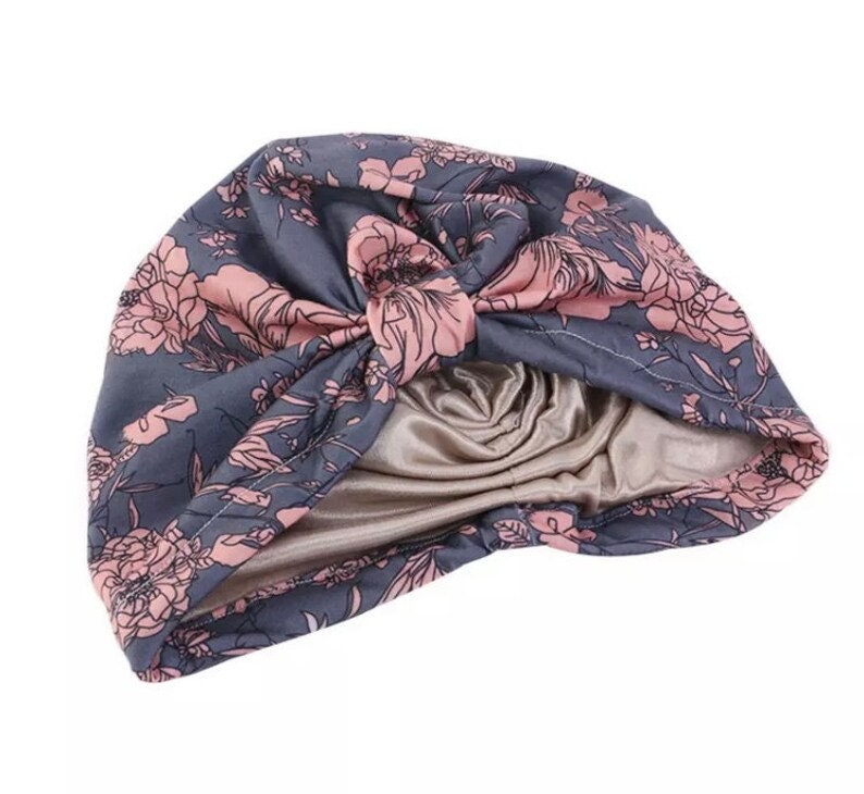 Satin Lined Turban Cap for Chemotherapy Patients Pretied - Etsy UK