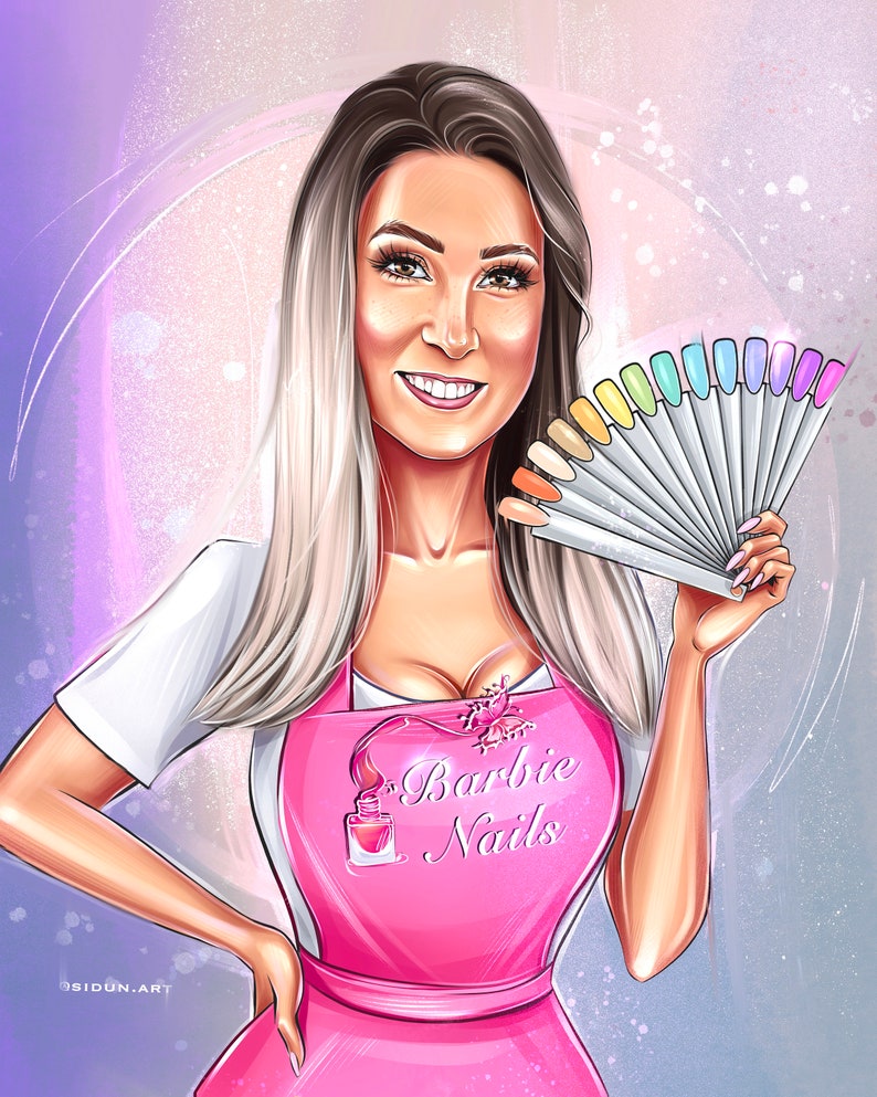 Logo Portrait Digital Portrait Logo Cartoon Logo for Etsy