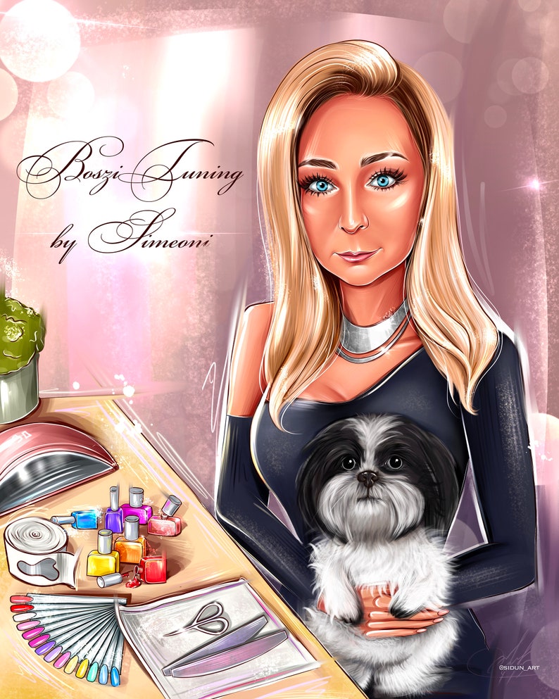 Logo Portrait Digital Portrait Logo Cartoon Logo for Etsy