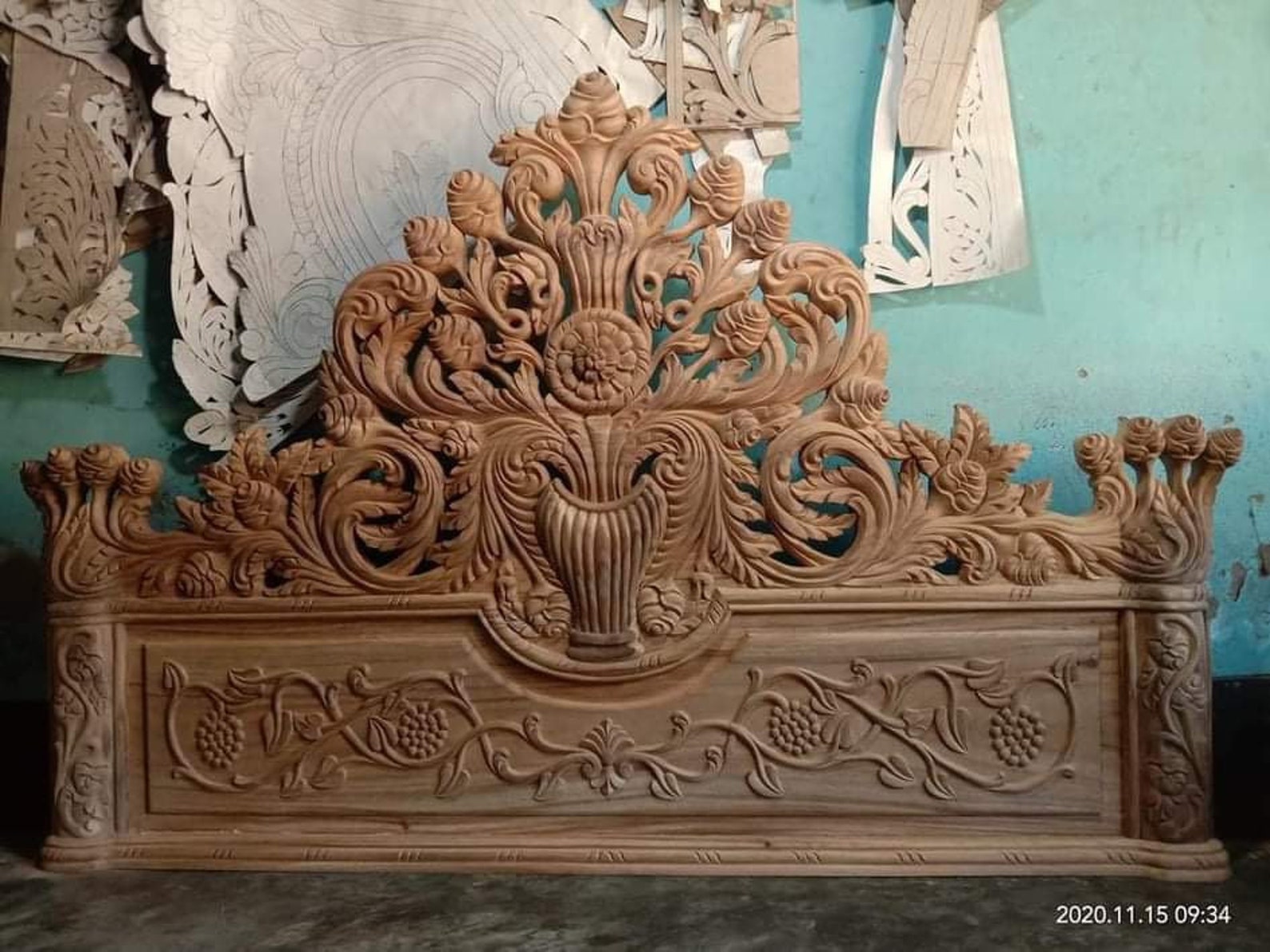 Amazing black custom hand carved headboard made to fit your Etsy