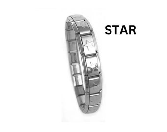 Star 9mm Italian 18 charm Starter Base Bracelet links fits all design classic bracelets