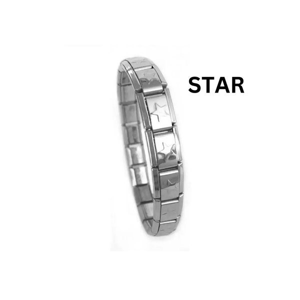 Star 9mm Italian 18 charm Starter Base Bracelet links fits all design classic bracelets