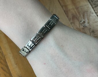 thumbnail image 2 of 9mm Stainless Steel Bat & Moon Italian Charm – Fits Classic Starter Bracelets, Spooky Halloween Style 2 of 4