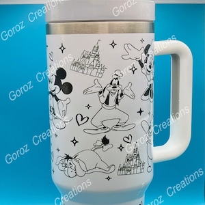 40oz Custom Tumbler | Theme Park Custom Tumbler | 40oz Sublimation Tumbler | Cute Characters Tumbler / Characters Tumbler | Stanley Dup