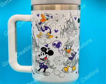 40oz Custom Tumbler Magic Theme Park Tumbler 100 Anniversary Tumbler Stanley Dup Cute Cartoon Tumbler Gift For Theme Park Lover