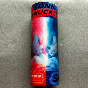 Tumbler, Custom Tumbler, Skinny Tumbler, Custom Drinkware, Sublimation Skinny Tumbler with Straw, 20 oz tumbler, Sonic, Knuckles, Video Game