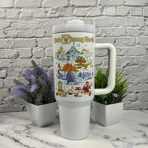 40oz Theme Park Tumbler Magic Theme Park Cute Cartoon Characters Stanley Dupe Gift For Theme Park  Lover Theme Park Snacks