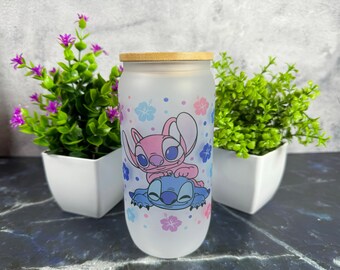 Alien 16oz Glass Can with Lid & Straw