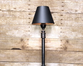 Industrial pipe light fixture with shade - Edison bulb pipe lamp/"Monk"