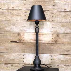 Industrial pipe light fixture with shade - Edison bulb pipe lamp/"Monk"