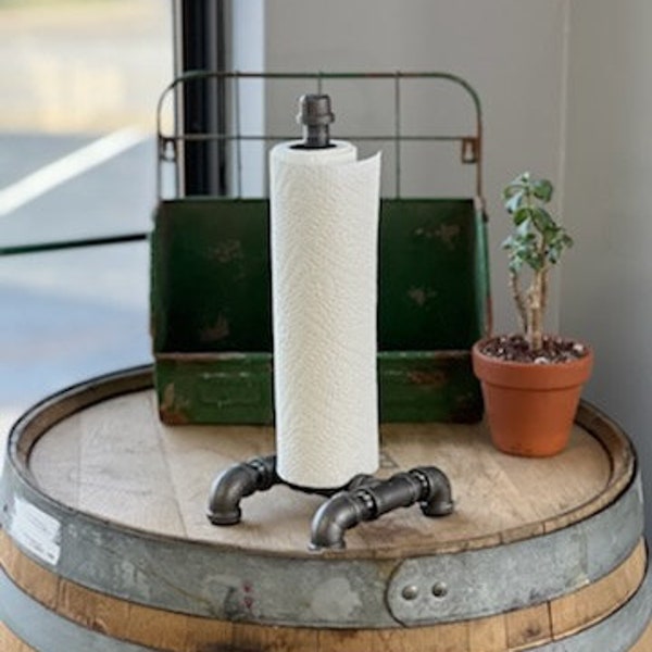 Industrial Black Pipe Paper Towel Holder