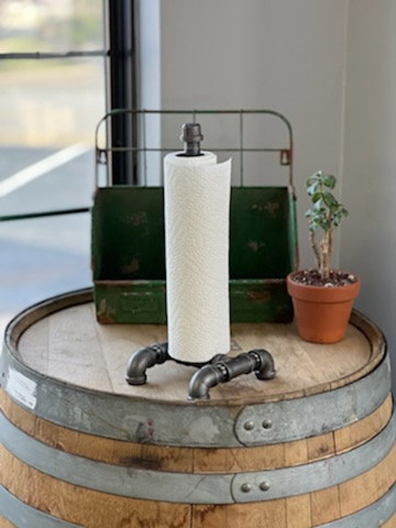 Industrial Black Pipe Paper Towel Holder Etsy