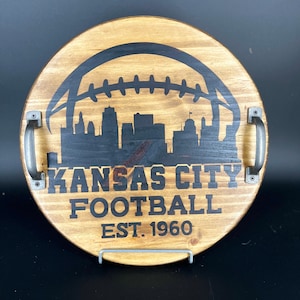 Charcuterie Board - Kansas City Football and Skyline Serving Tray Meat and Cheese Tray