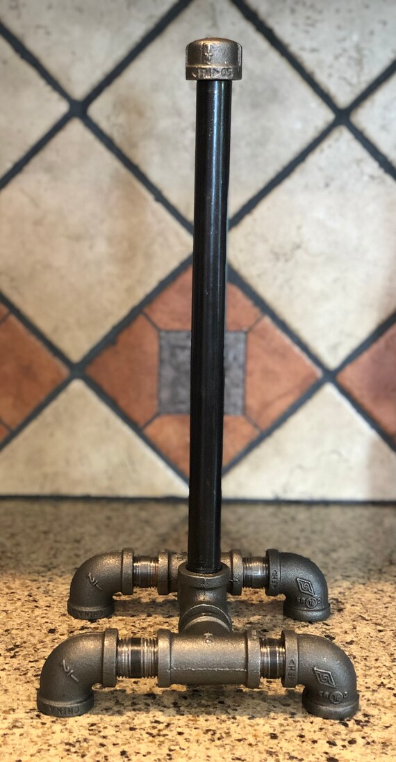 Industrial Black Pipe Paper Towel Holder Etsy