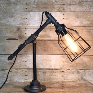 Industrial Pipe Steampunk desk/table lamp/&quot;Wizard&quot;
