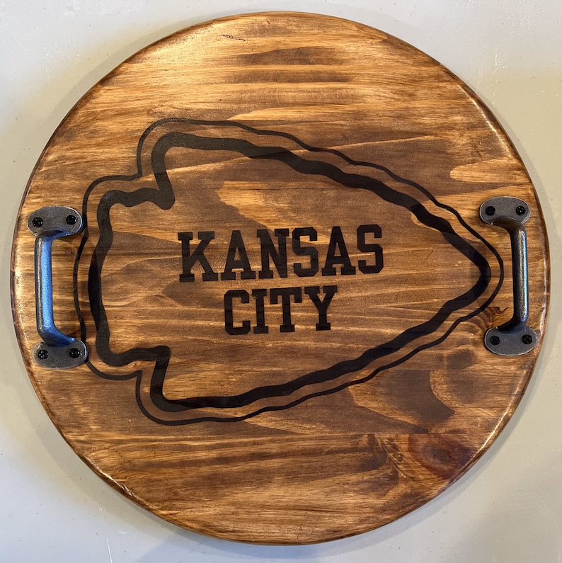Charcuterie Board Kansas City Arrowhead Serving Tray Meat and Cheese