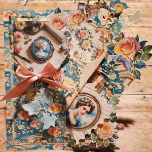 Ephemera & Page Pocket handgefertigt aus Cameo und Velvet Paper Collection für Journals, Scrapbooking und Kunsthandwerk