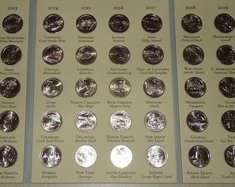 2010 2021 COMPLETE National Park Quarters Collection Set in New Coin Album Mix Mint~ 56 UNC Uncirculated BU Quarters Low Comb Ship!!