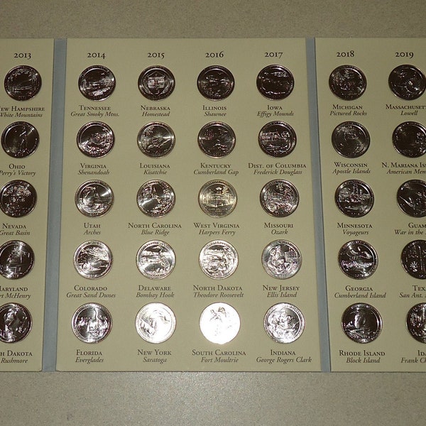 2010 2021 COMPLETE National Park Quarters Collection Set in New Coin Album Mix Mint~ 56 UNC Uncirculated BU Quarters Low Comb Ship!!