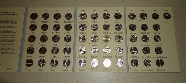 2010 2021 COMPLETE National Park Quarters Collection Set in New Coin ...