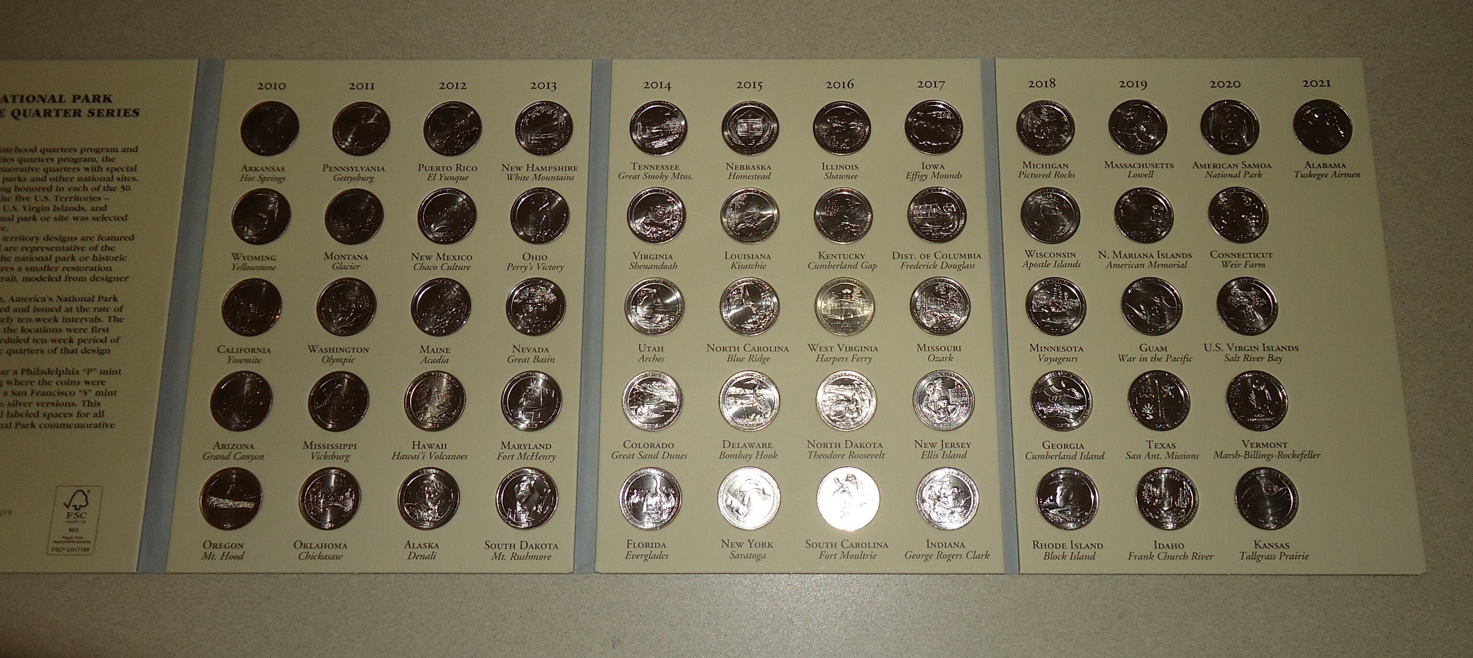 2010 2021 COMPLETE National Park Quarters Collection Set in New Coin