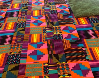 Authentic Kente African Lap Quilt/Throw