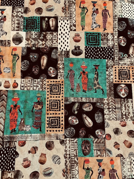 African Patchwork Design Throw/Lap Quilt