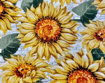 Manta reversible de girasoles hecha a mano: decoración de otoño