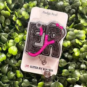 ER Stethoscope Badge Reel | Health Care Badge Reel | Nurse Badge Reel | RN Badge Reel | ID Holder | Pink Stethoscope
