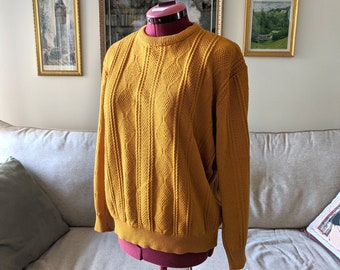 Beautiful Orange Knit Sweater, Vintage Knitwear, Fall Autumn Pull Over Jumper, Rustic Harvest Orange, Medium Size