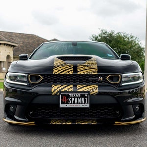 TRIBAL RACING Stripes Dual 10" For Charger (2015 - 2024) With Hood Scoop  Car Decals Charger Honey Sticker