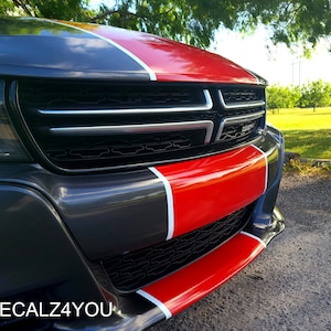 Charger RACING Stripe Graphic Sticker For Charger 2015 - 2024 FLAT Hood Perfect DIY Or Professional  | Car Decal | Charger Decal |