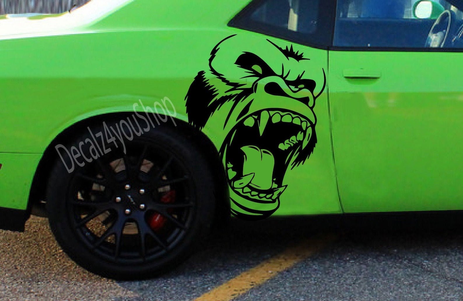 Angry Gorilla Kong Sticker / Decal- INCLUDES BOTH Sides. Decal Sticker King Kong Growling Gorilla  | Side of Car Graphic | Vinyl Decal |