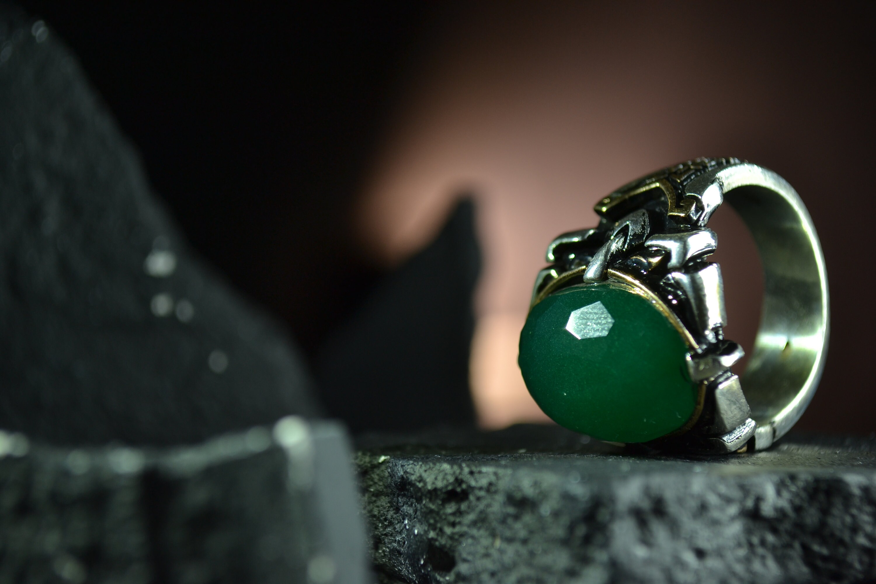 Men's ring natural stone ring 925 sterling silver ring Etsy