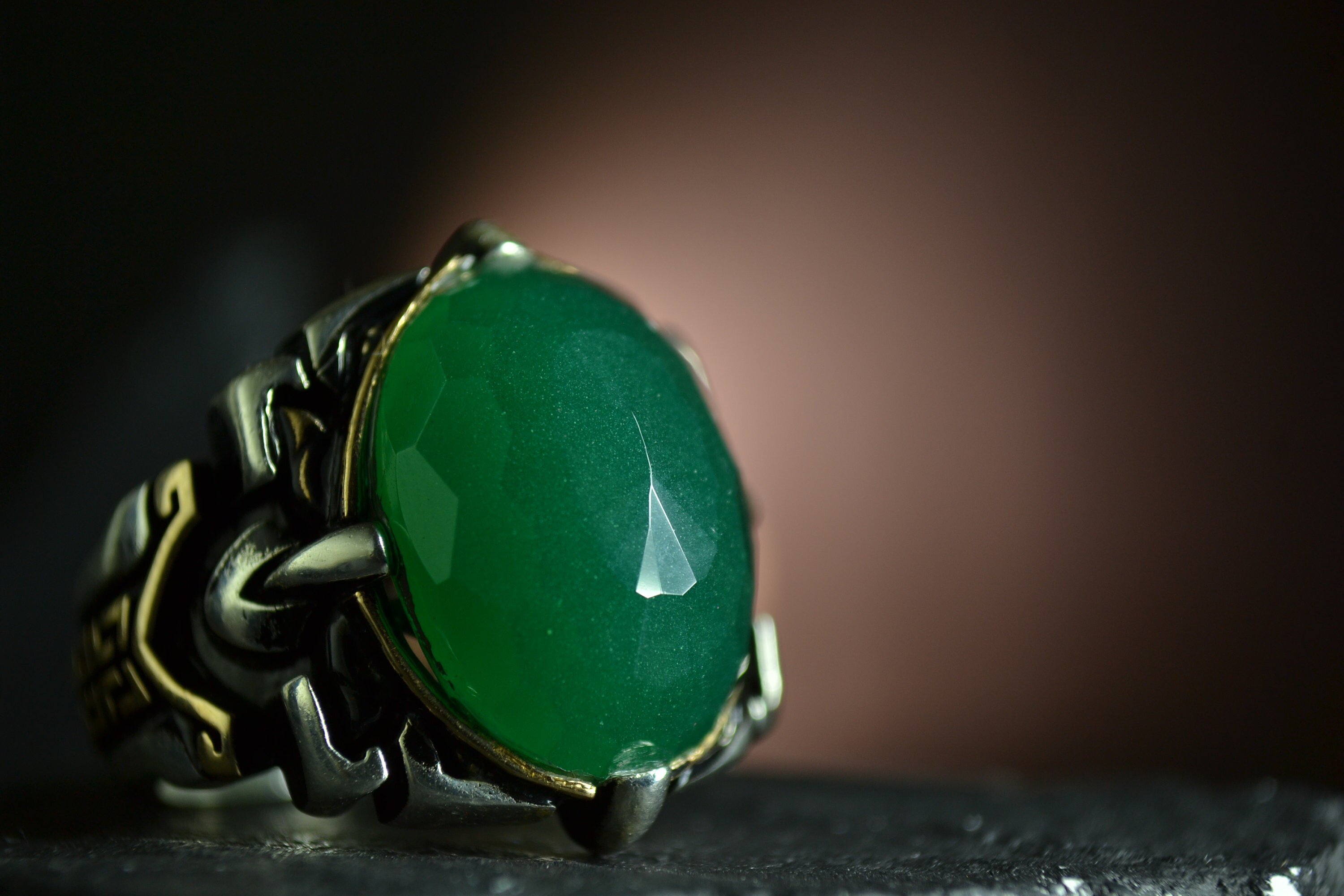 Men's ring natural stone ring 925 sterling silver ring Etsy