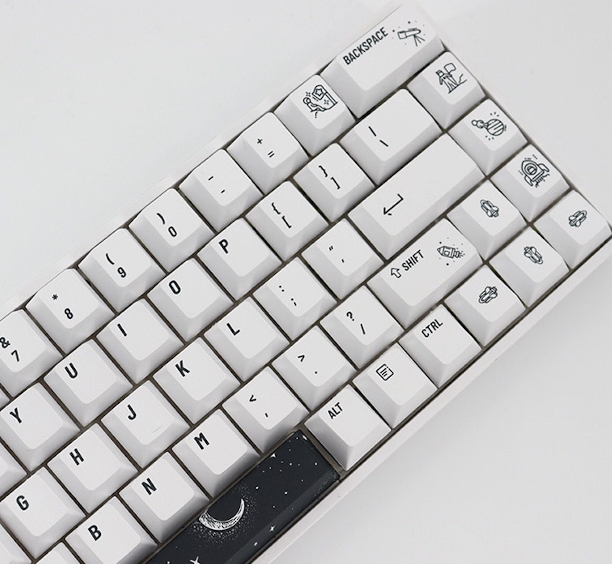 Outer Space Keycap Setwhite Keycaps Black and White Keycaps Etsy