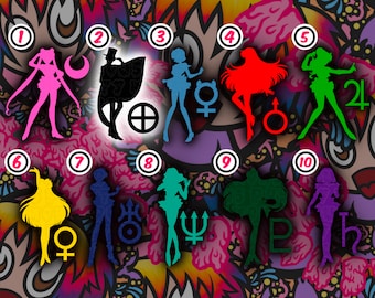 Sailor Guardians Decals, Permanent Vinyl Decals, Waterproof, UV Resistant, Indoor and Outdoor Use