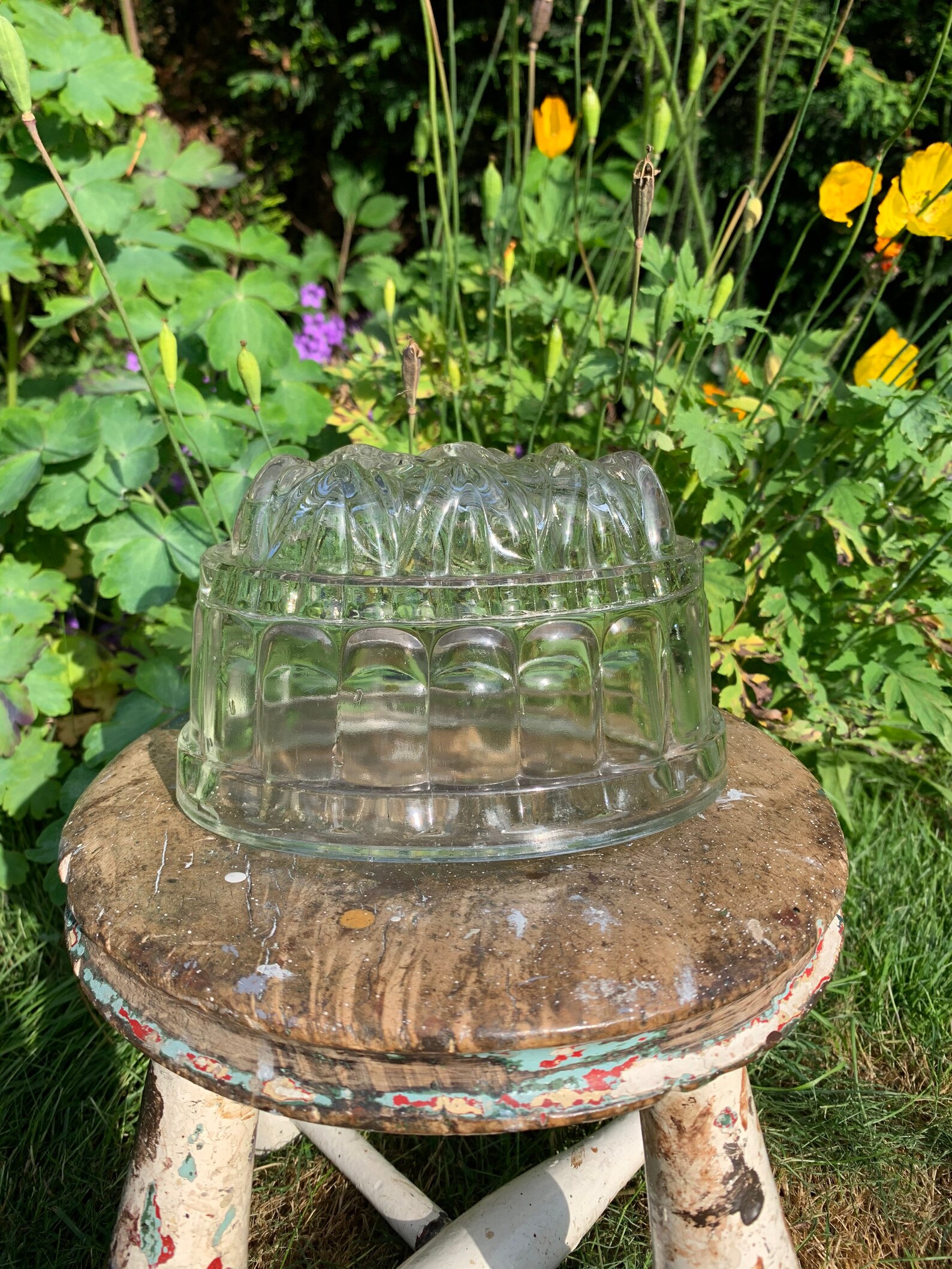 Vintage Glass Jelly Mould 1 Pint Etsy