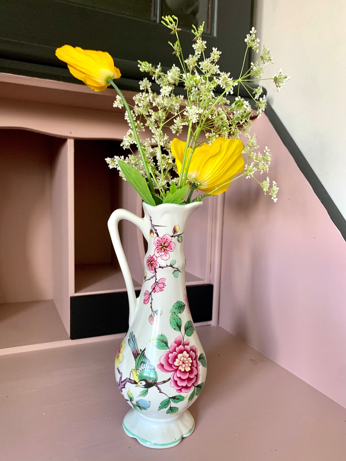 James Kent Old Foley Bud Vase Chinese Rose design. Etsy